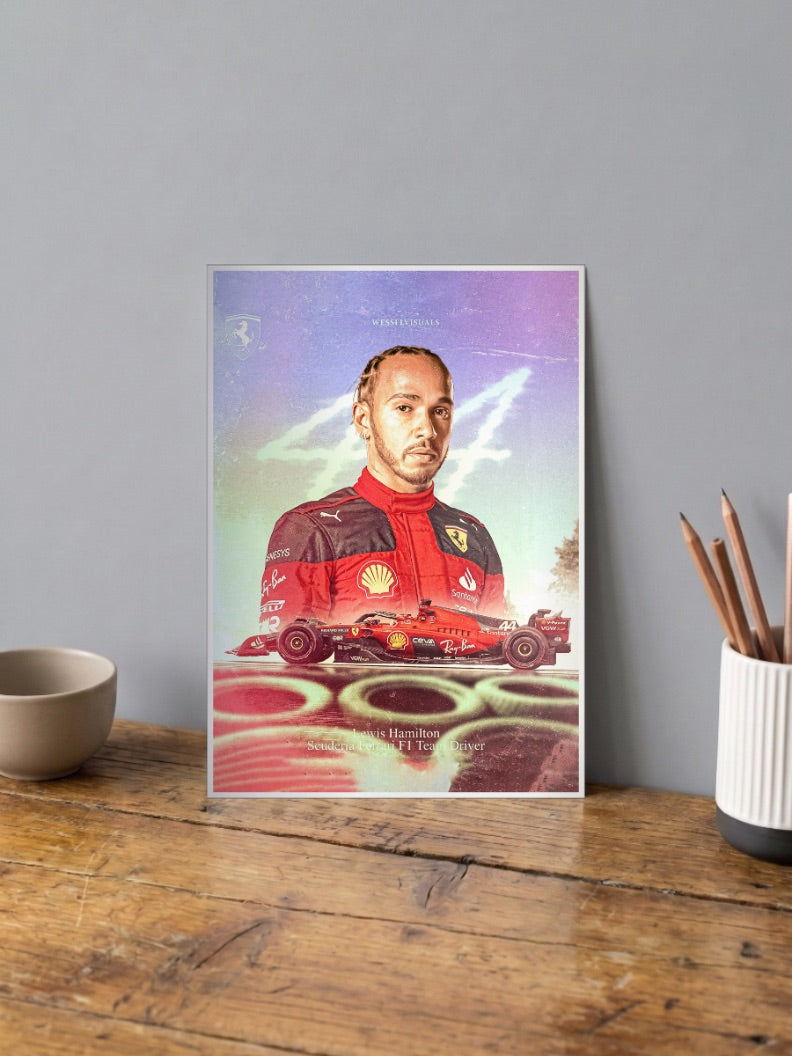 Lewis Hamilton Scuderia Ferrari F1 Poster