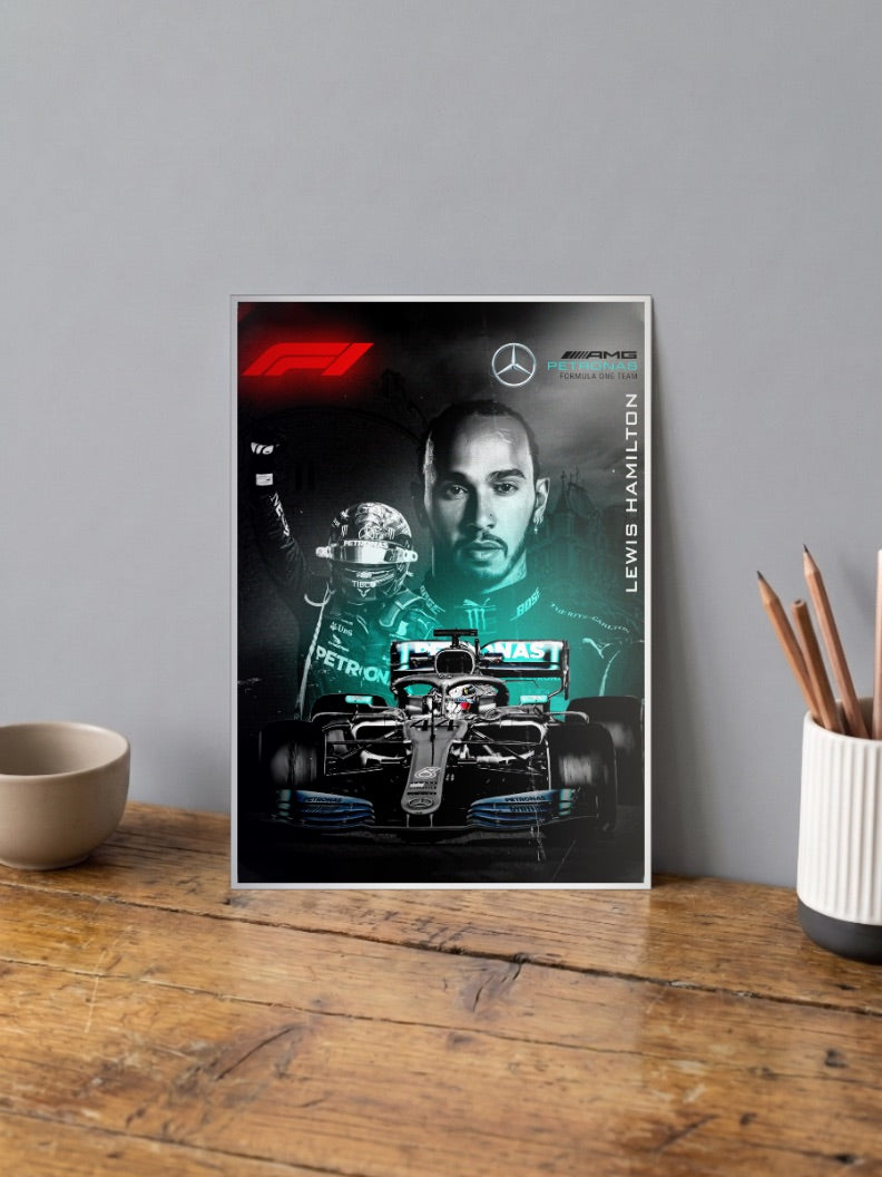Lewis Hamilton Mercedes F1 Poster