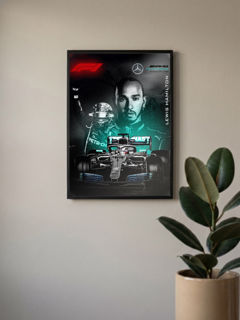 Lewis Hamilton Mercedes F1 Poster