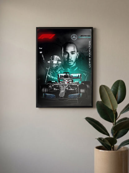 Lewis Hamilton Mercedes F1 Poster
