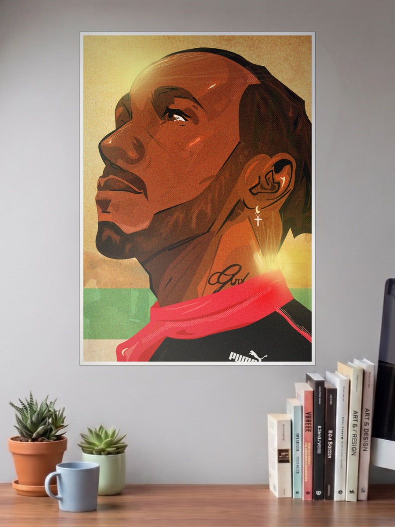 Lewis Hamilton a tribute to the racing Poster