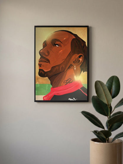Lewis Hamilton a tribute to the racing Poster