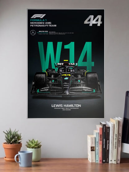 Mercedes W14 Black F1 Poster