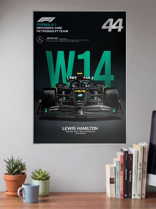 Mercedes W14 Black F1 Poster