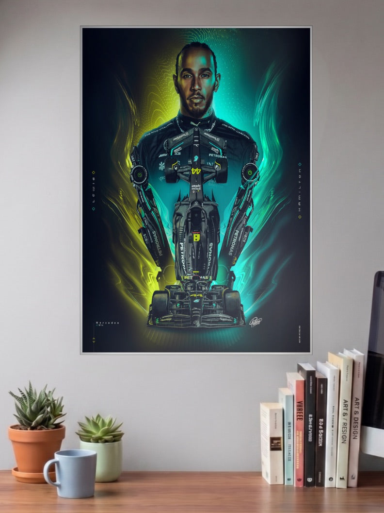 Lewis Hamilton Mercedes Art F1 Poster
