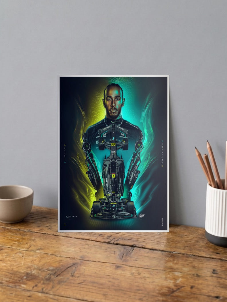 Lewis Hamilton Mercedes Art F1 Poster
