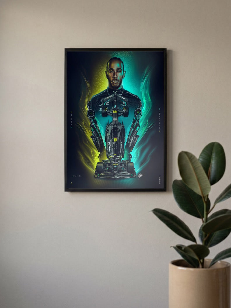 Lewis Hamilton Mercedes Art F1 Poster