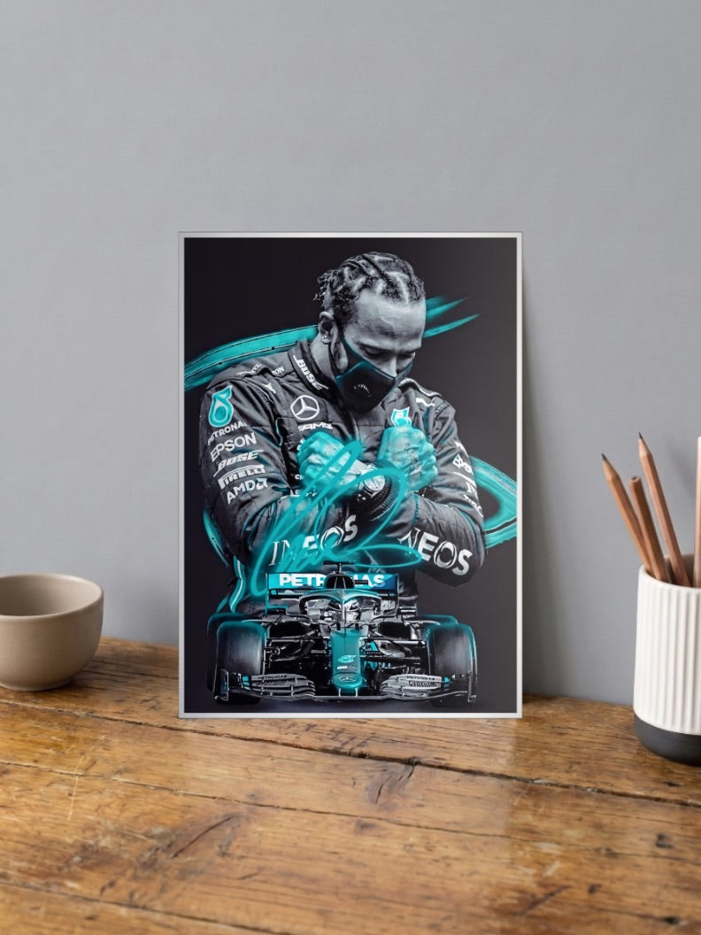 Lewis Hamilton Seven Titles F1 Poster