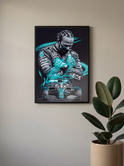 Lewis Hamilton Seven Titles F1 Poster
