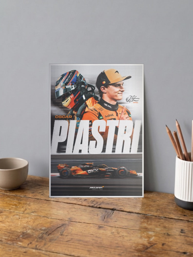 Oscar Piastri McLaren Car F1 Poster