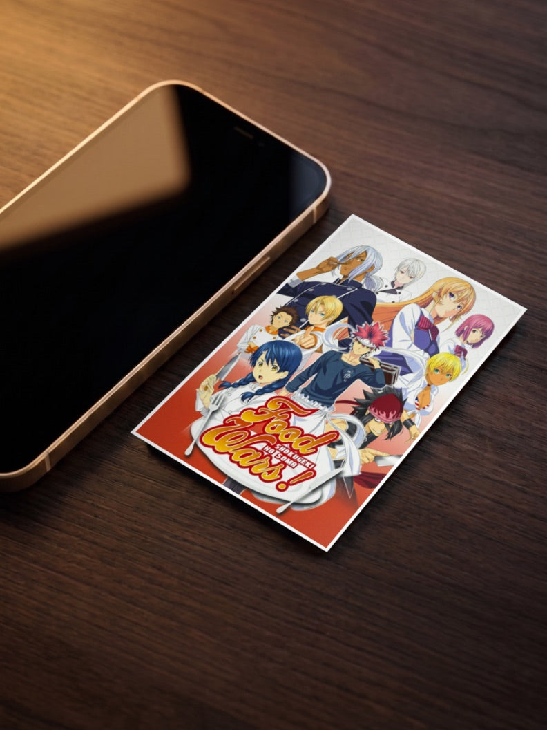 Soma Yukihira Food Wars Anime Poster as a pocket poster, sized to fit behind a phone case
