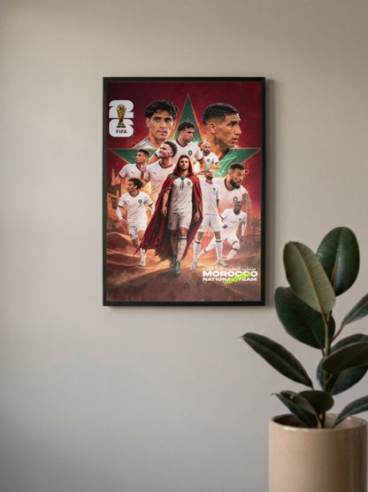 Champions Rising | Morocco Atlas Lions 2022 | Football Poster