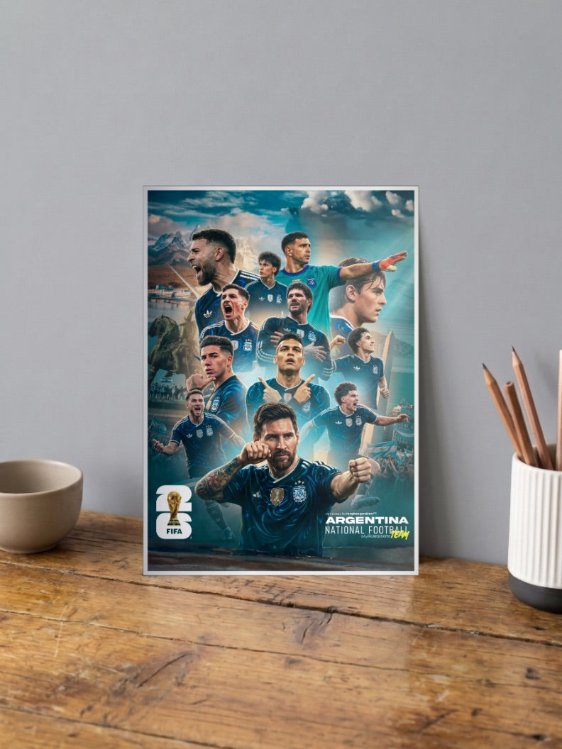 Nation United | Argentina World Champions | Football Poster