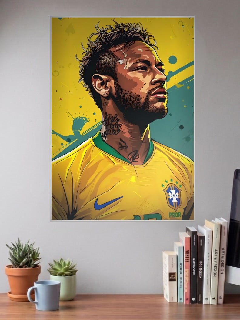 Neymar Jr Football Poster