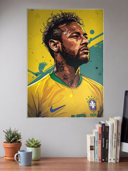 Neymar Jr Football Poster
