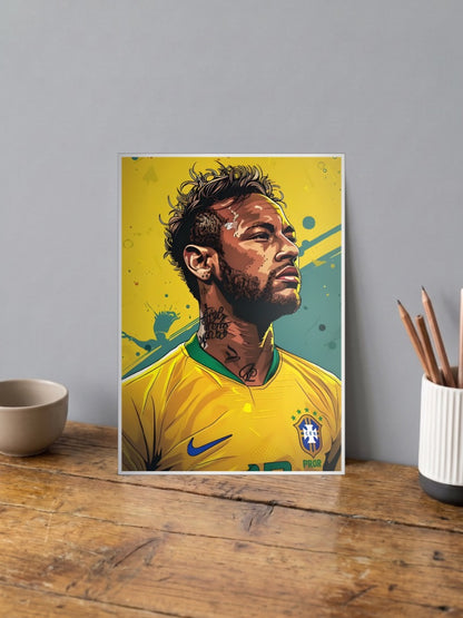 Neymar Jr Football Poster