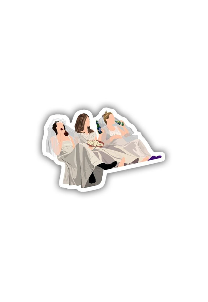 The One Where the Girls Wear their Wedding dress Sticker