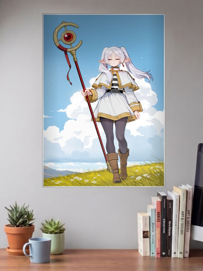 Frieren Mage Staff Anime Poster