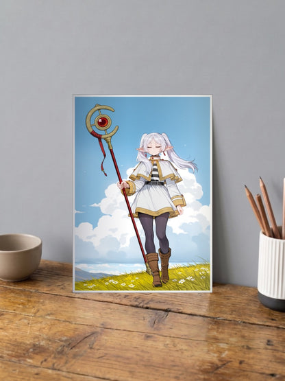 Frieren Mage Staff Anime Poster
