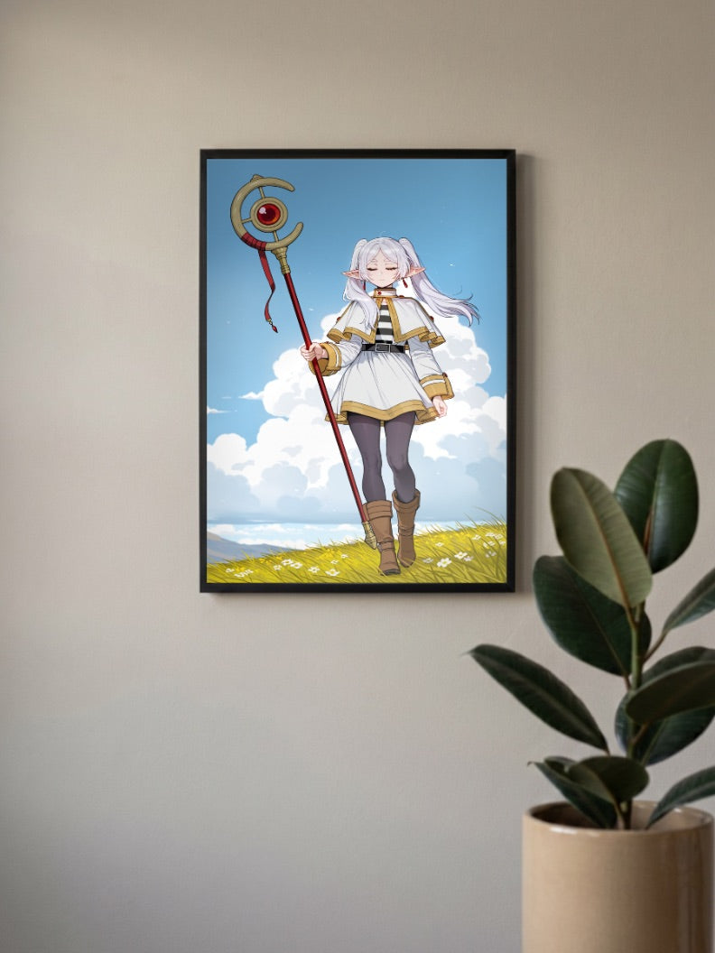 Frieren Mage Staff Anime Poster