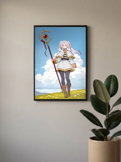 Frieren Mage Staff Anime Poster