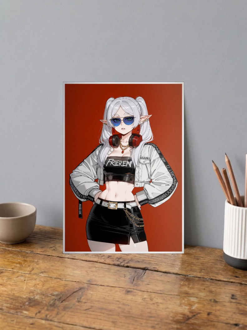 Frieren Goth Streetwear Anime Poster
