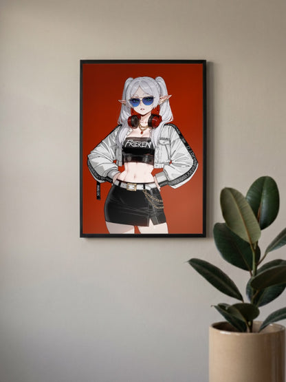Frieren Goth Streetwear Anime Poster