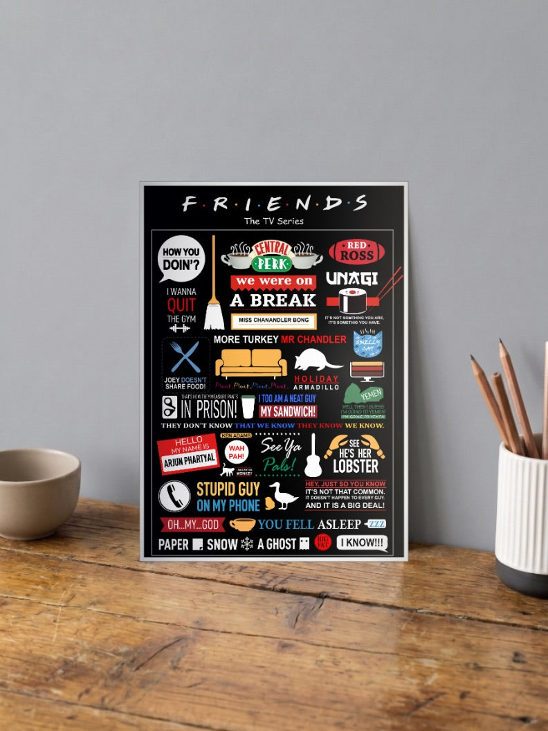 Friends Quotes Infographic Sitcom Poster