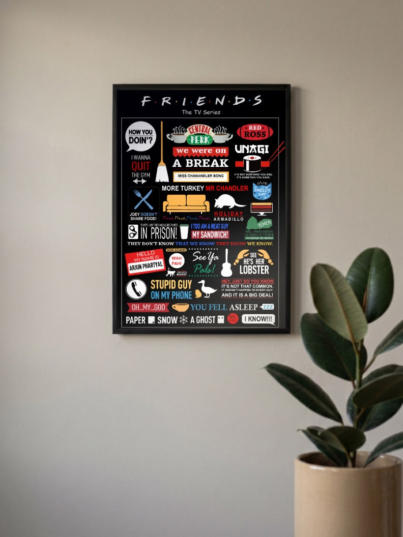 Friends Quotes Infographic Sitcom Poster