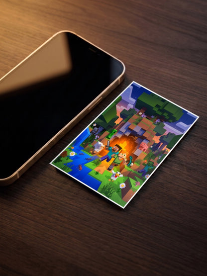 Steve and Alex Minecraft Game Poster