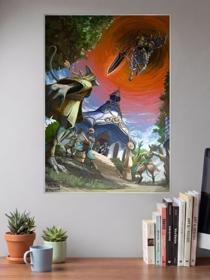 Odin Destroys Cleyra Final Fantasy Game Poster