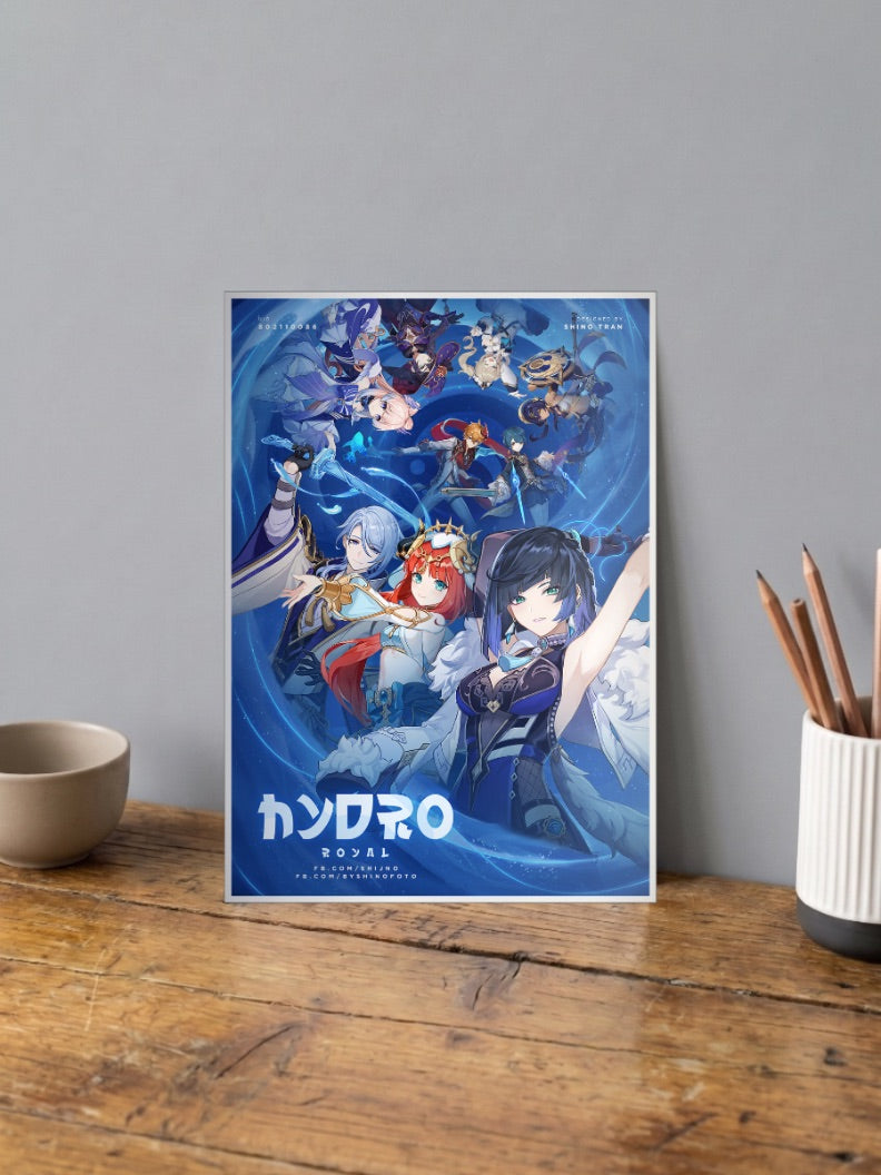 Royal Hydro Squad Genshin Impact Game Poster