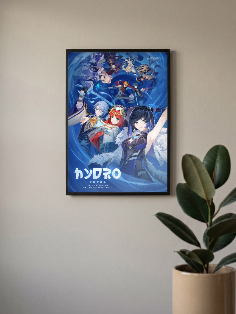 Royal Hydro Squad Genshin Impact Game Poster