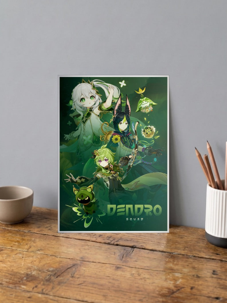 Dendro Squad Genshin Impact Game Poster