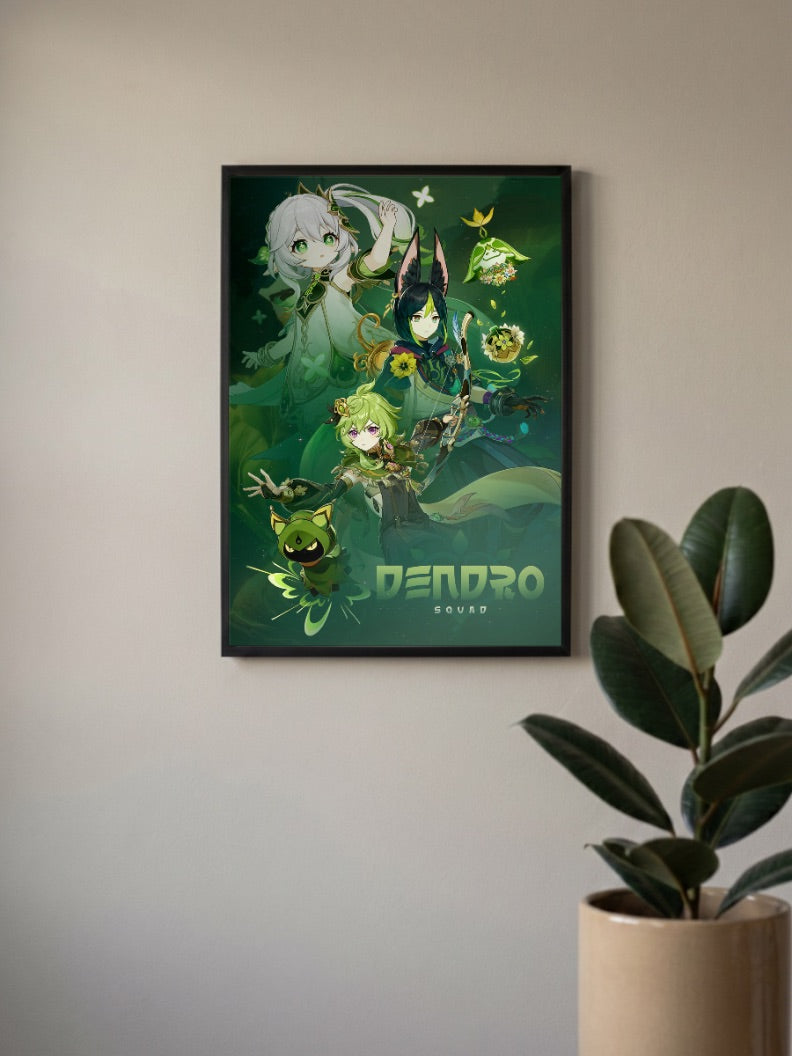 Dendro Squad Genshin Impact Game Poster