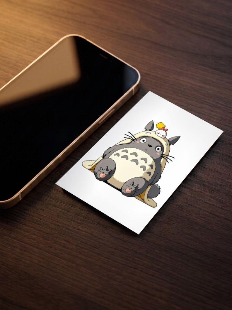Totoro Cream Hood Anime Poster
