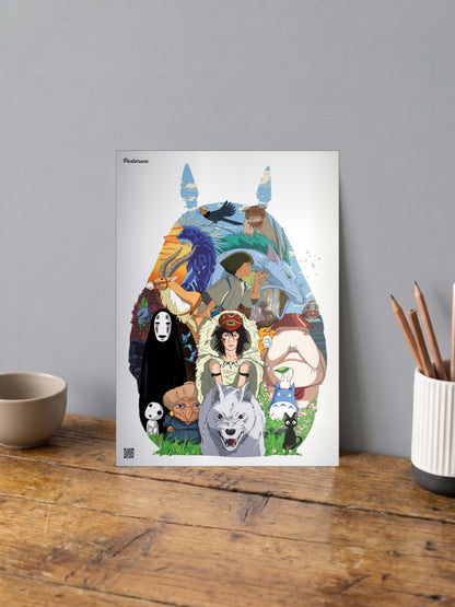 Totoro Silhouette Ghibli Anime Poster