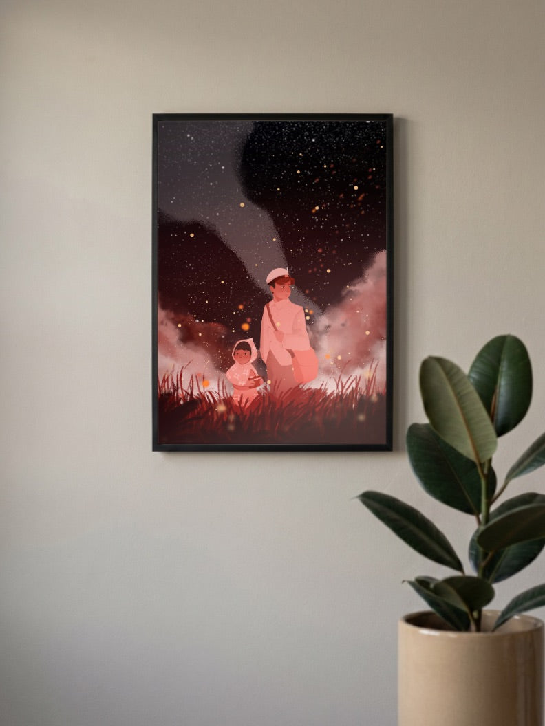 Seita and Setsuko Fireflies Anime Poster