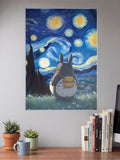Totoro Starry Night Anime Poster