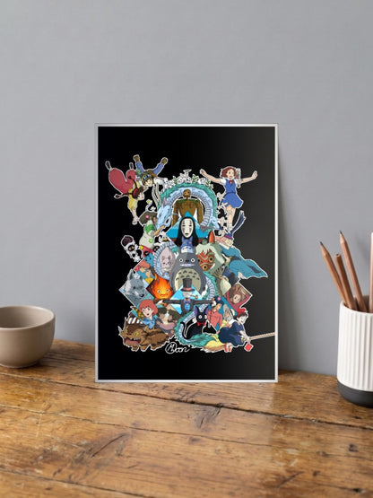 Totoro No Face Calcifer Anime Poster