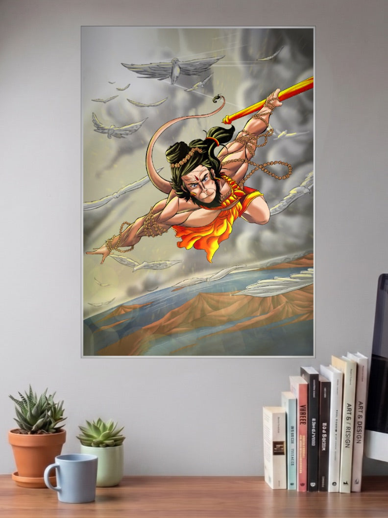 Hanuman Flies to Lanka Gods Poster