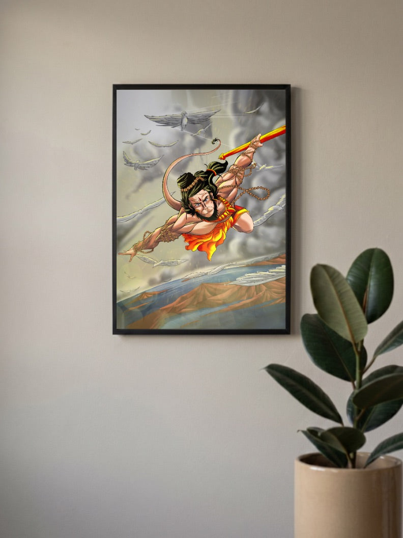 Hanuman Flies to Lanka Gods Poster