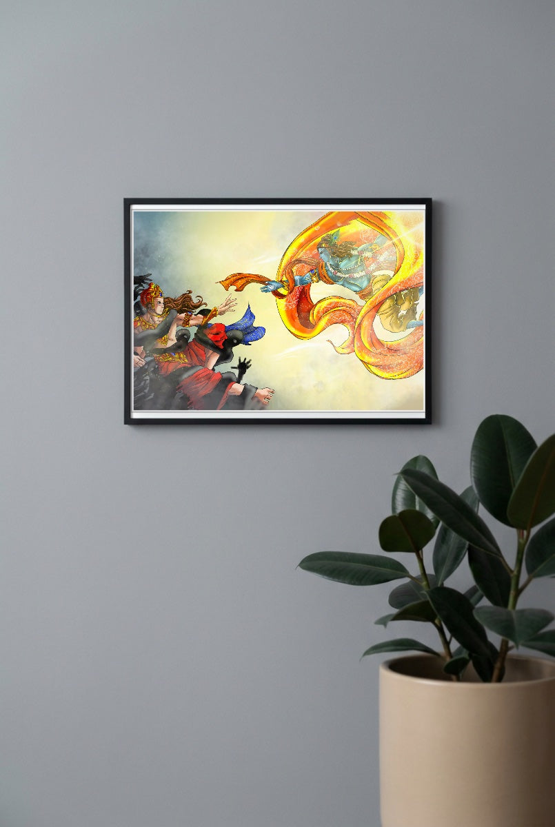 Shiva Fire Serpent Gods Poster