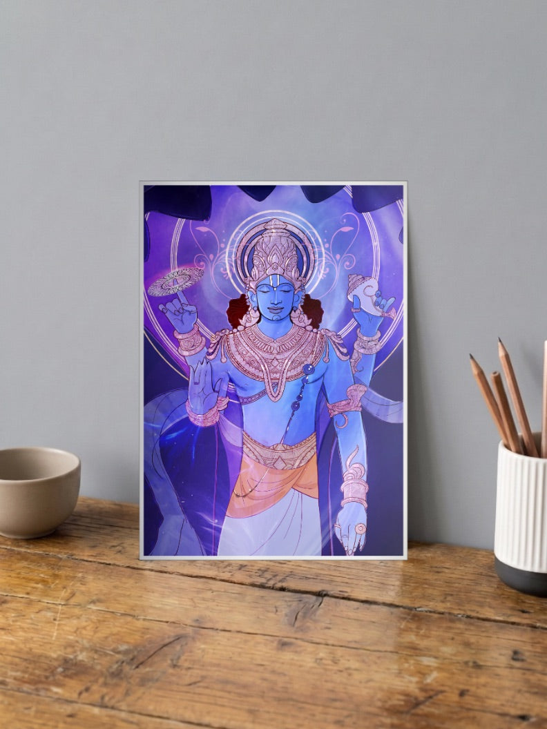Vishnu Chakra and Shankha Gods Poster