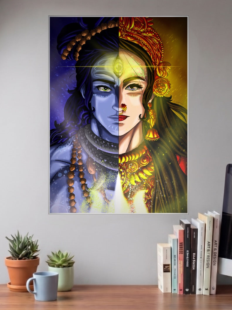 Adishakti Shiva Parvati Gods Poster