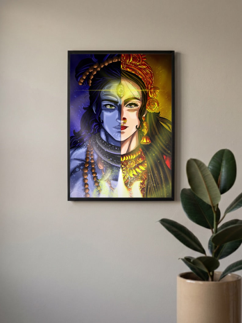 Adishakti Shiva Parvati Gods Poster