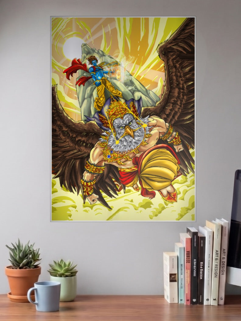 Vishnu Riding Garuda Gods Poster