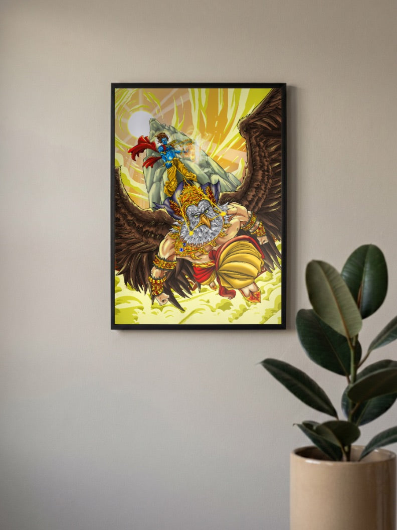 Vishnu Riding Garuda Gods Poster