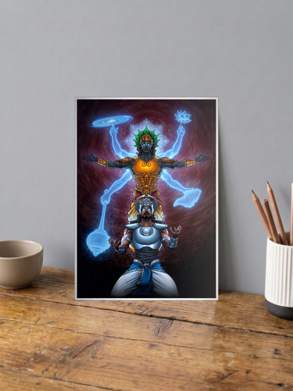 Divya Drishti Krishna Arjuna Gods Poster