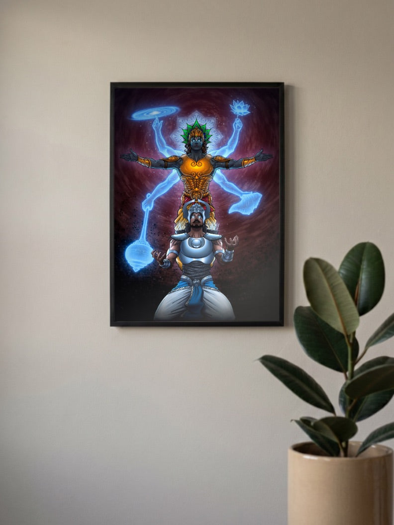 Divya Drishti Krishna Arjuna Gods Poster